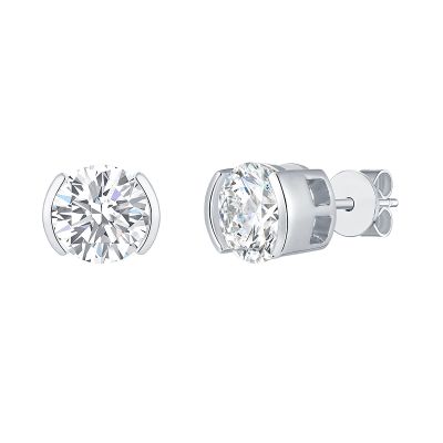 Half-Bezel Stud Earrings