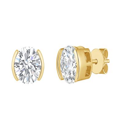 Half-Bezel Stud Earrings