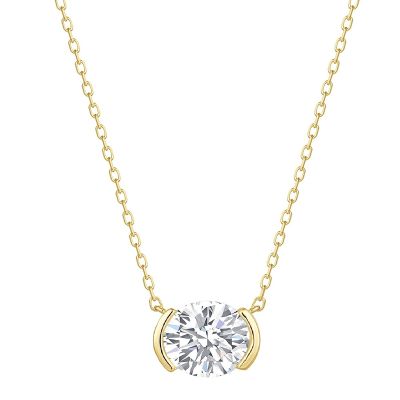 Half-Bezel Solitaire Necklace