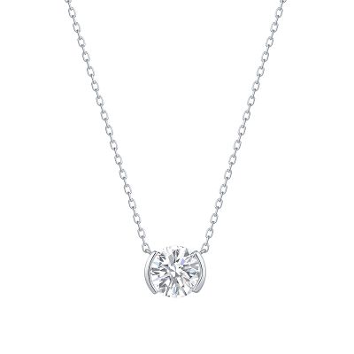 Half-Bezel Solitaire Necklace