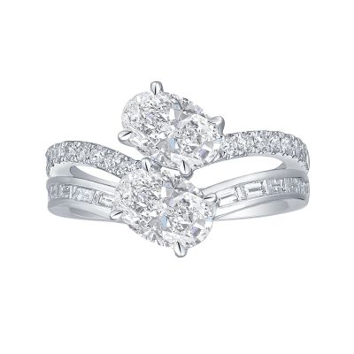 Oval Toi Et Moi Baguette Diamond Ring