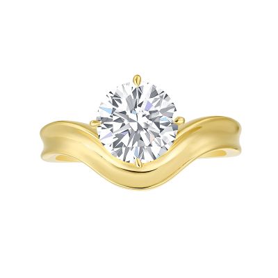 Wavy Solitaire Ring